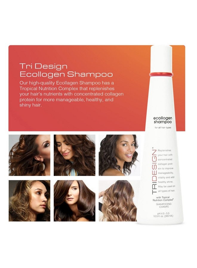 TRIDESIGN Ecollogen Moisturizing Shampoo Hydrating Hair Shampoo For Natural Hair Unisex Thickening & Volumizing Shampoo Unscented Nonfragrance Shampoo Gentle Cleanser 10.5 Oz  - Image 4
