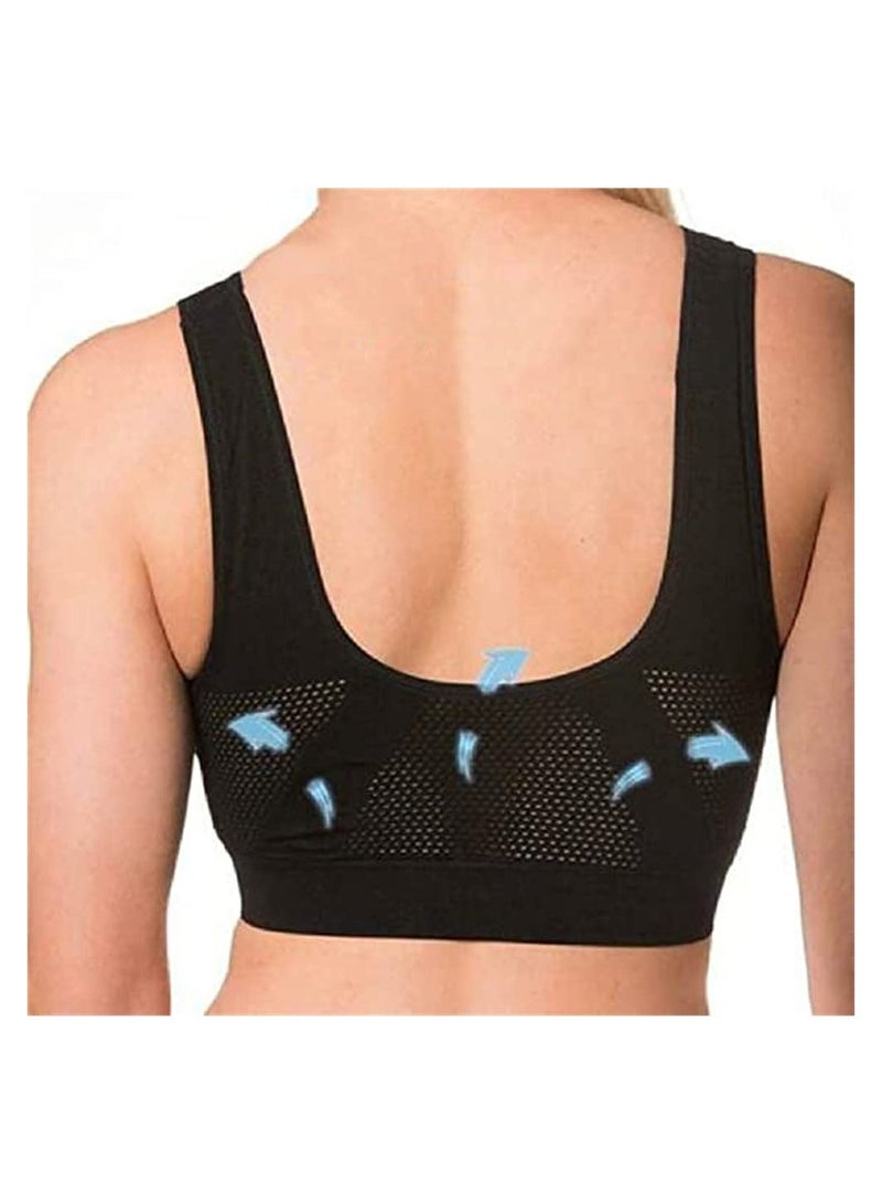 KASTWAVE 2 Pack Women Comfort Seamless Bra, Underwear Bra with Removable Pads Lounge Bra for Push Up Crop, Yoga, Fitness, Running Exercise XL - Image 3