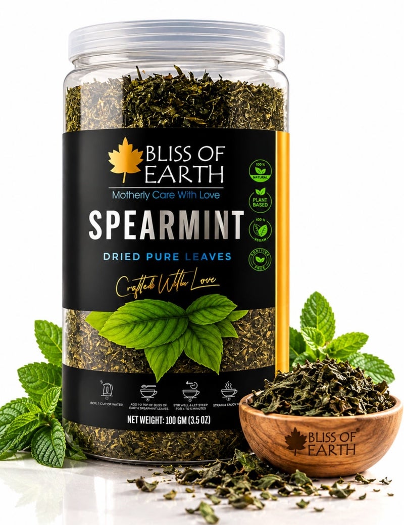 Bliss of Earth Spearmint Tea Leaves 100g | Egyptian Sun-Dried Loose-Leaf Herbal Tea for Brewing & Infusions | Premium Culinary Herb | Vegan & Caffeine-Free - Image 1