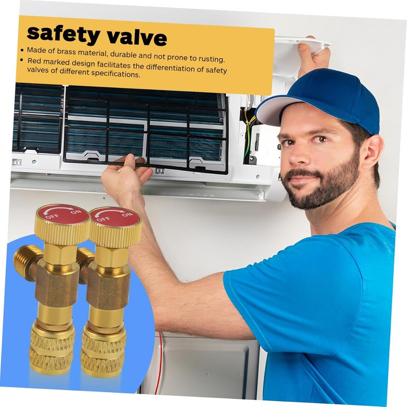 VOSAREA 2pcs Air Conditioner Filling Valve Safety Valve Replacement Tool for Construction User-friendly Installation Accurate Control during Charging - Image 3