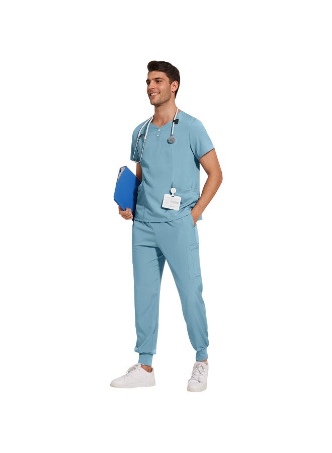 NIBEMINENT Scrubs Nursing Accessories Medical Surgical Gowns Doctor Nurse Special Scrub Men Solid Color Work Wear Spa Unifroms Women Unisex - Image 1