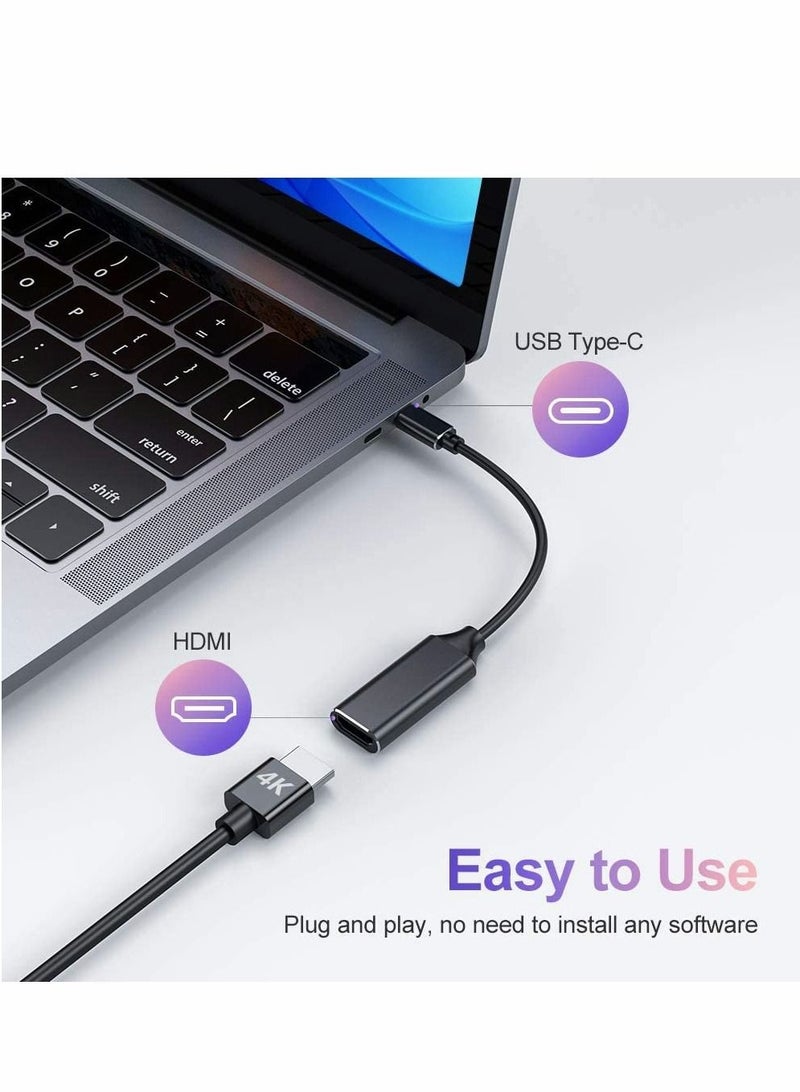 SYOSI USB C to HDMI Adapter 4K for Mac OS Type-C to HDMI Adapter 【Thunderbolt 3】 Compatible with MacBook Pro 2019/2018/2017 MacBook Air Galaxy Dell XPS Pixelbook Microsoft and More (1 Pack) - Image 2