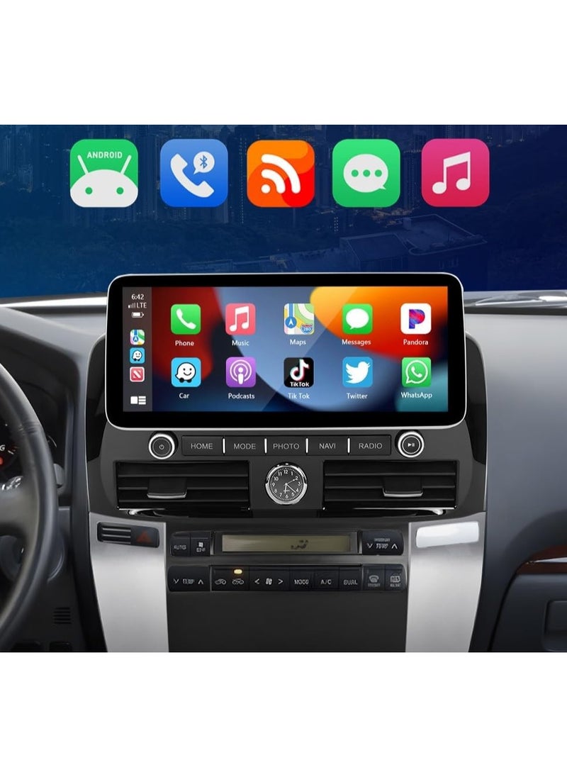 فيريكس شاشة ستيريو سيارة أندرويد 12.3 بوصة لتويوتا برادو 2004-2009 4 جيجابايت رام تدعم Apple Carplay Android Auto لاسلكية مع إطار كامل شاشة برادو أندرويد 4G واي فاي USB كاميرا AHD متضمنة  - Image 1