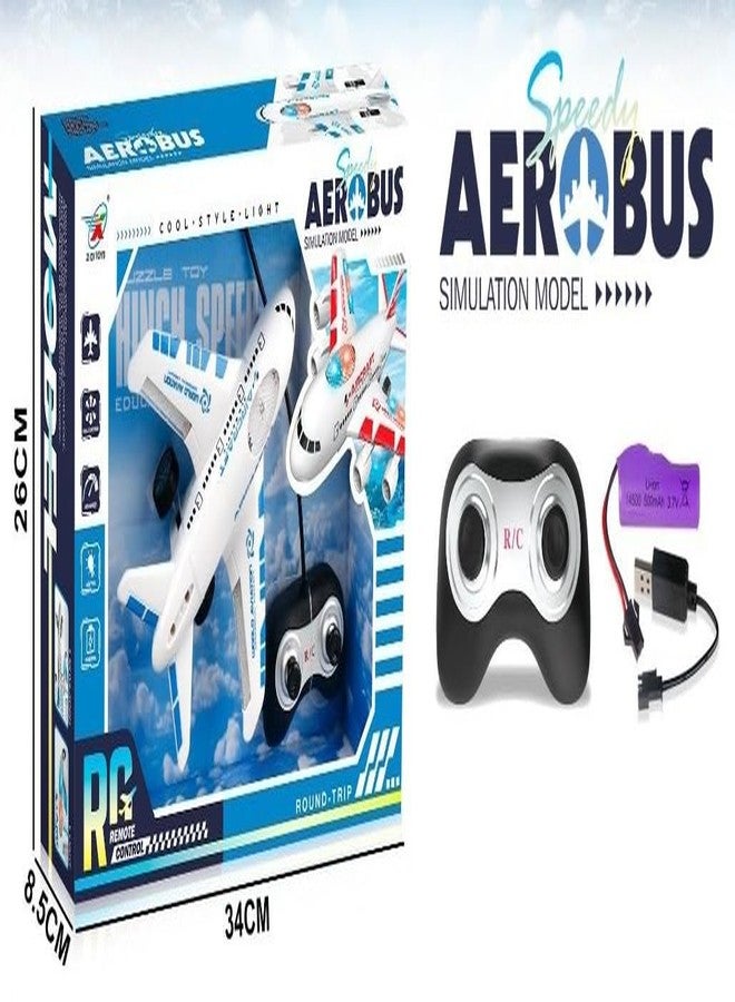 Jack Royal 4Channel Remote Aeroplane Boing RC Airbus Non Flying Toy with Light Music Airplane for Kids 4Channel Remote Aeroplane RC Aerobus Toy with Light Music Airplane for Kids (Blue) - Image 4