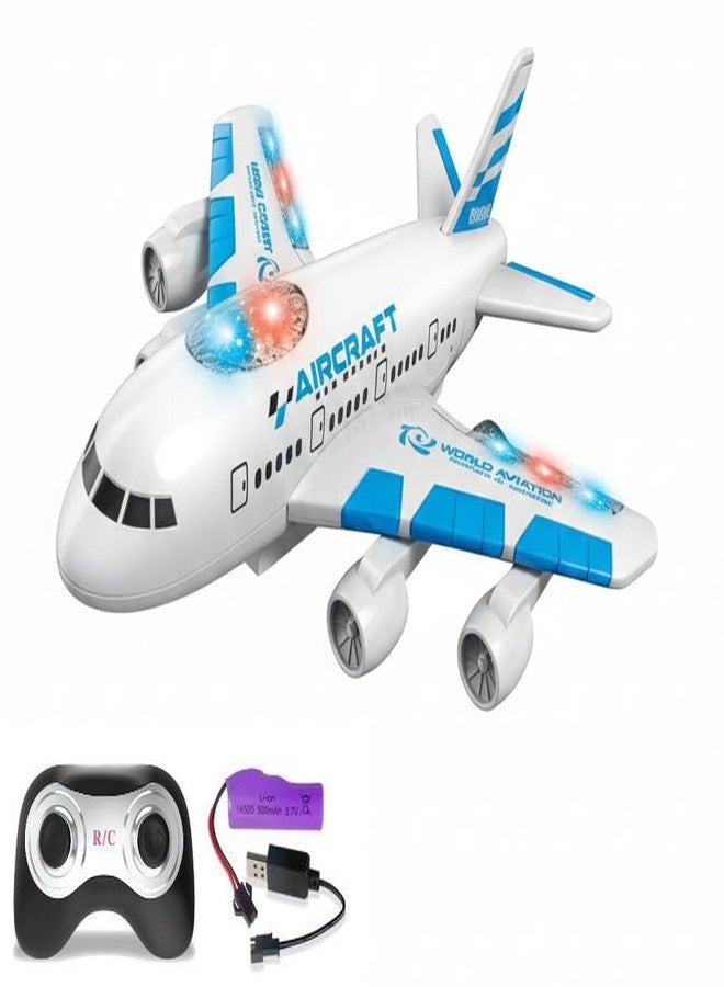 Jack Royal 4Channel Remote Aeroplane Boing RC Airbus Non Flying Toy with Light Music Airplane for Kids 4Channel Remote Aeroplane RC Aerobus Toy with Light Music Airplane for Kids (Blue) - Image 3