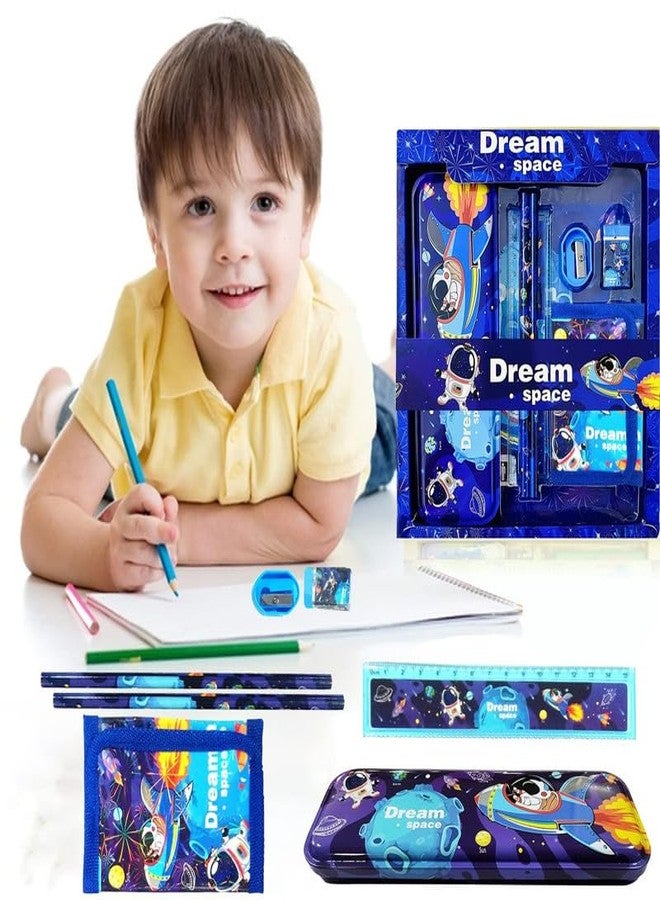 BELLABOTA Micky Mouse Stationary Kit with 1 Pencil Box Case 2 Pencils 6 Crayon Colors 2 Space Gel Pen 1 Ruler Scale Eraser Sharpener Kit for Kids (Character As Per Available) - Image 4