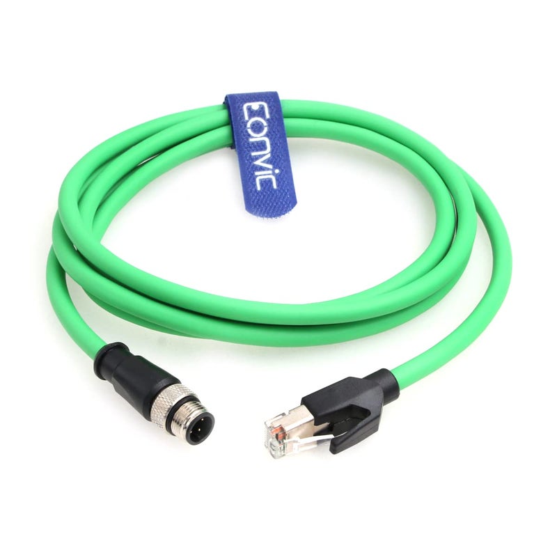 Eonvic M12 4-pin Male to RJ45 E4 Plug High Flex Cat5e Industrial Ethernet Cable Dynamic PUR - Image 1