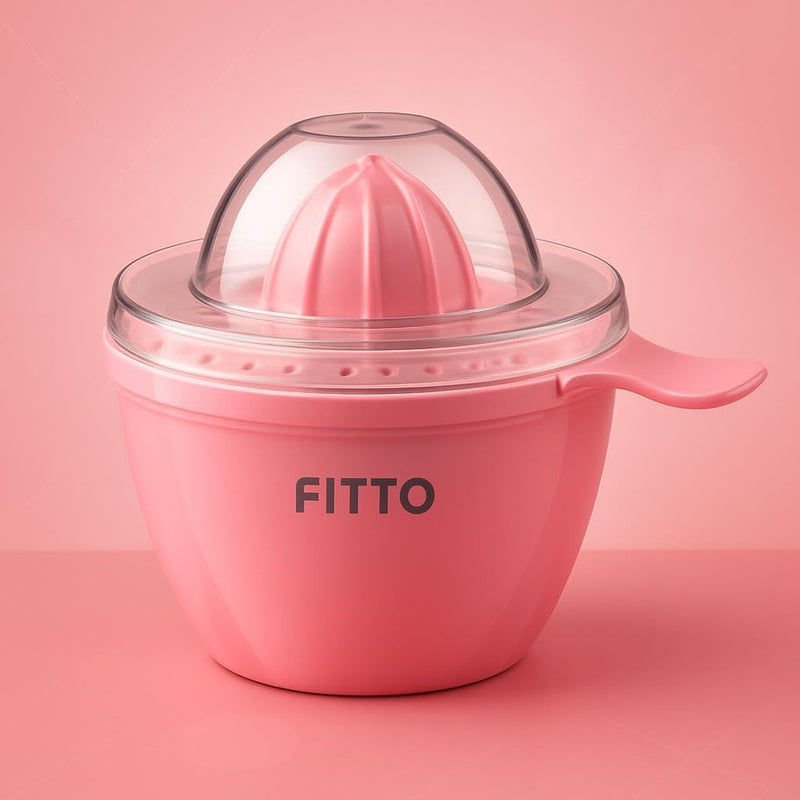 FITTO Juicer Plastic, Manual Fruit Juicer Machine, Portable Citrus Squeezer for Orange, Lemon, Grapes, Freshly Squeezed Juice, Kitchen Accessory with Two-Speed Control and Easy Cleaning,Assorted - Image 3