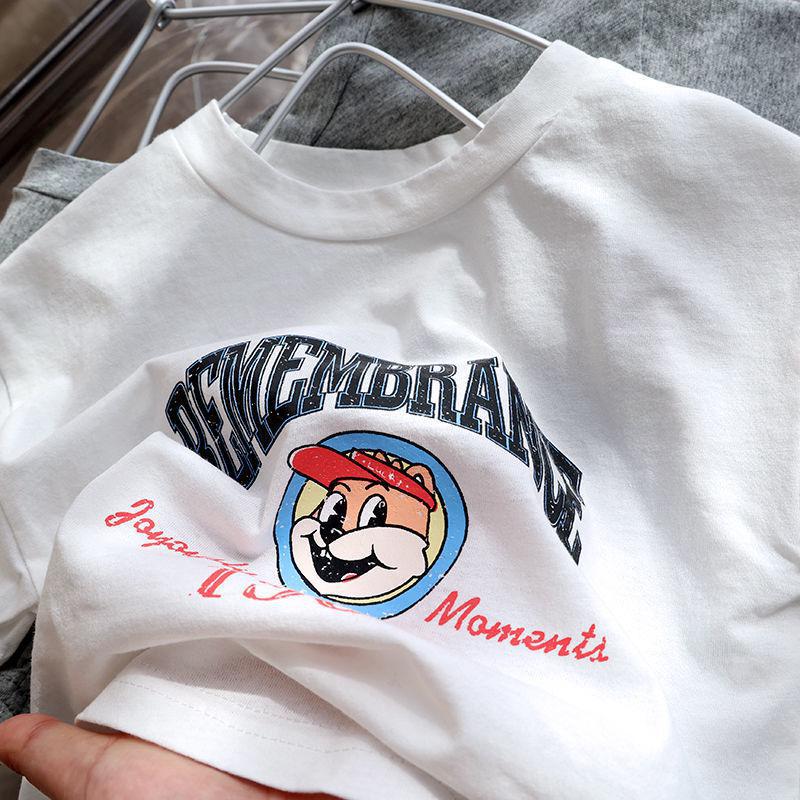 Cotton Children'S Short-Sleeved Baby Children'S Loose T-Shirt Western Style Pattern Printing Handsome Summer Shirt Fashion - Image 4