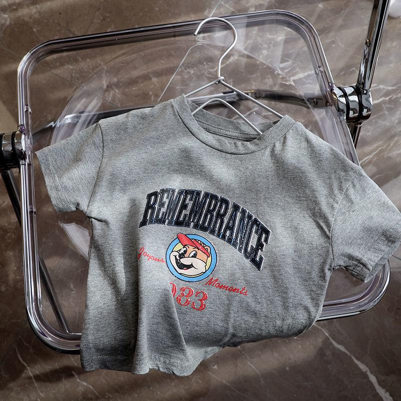 Cotton Children'S Short-Sleeved Baby Children'S Loose T-Shirt Western Style Pattern Printing Handsome Summer Shirt Fashion - Image 1