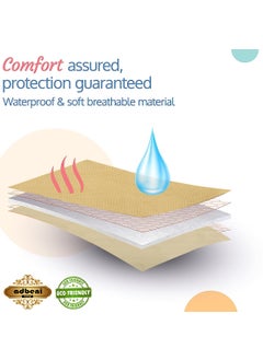 ADBENI HOME ADBENI HOME Ecofriendly Terry Cartridge Cotton Quick Dry Sheets for New Born Babies Toddler Bedding Reusable Waterproof Extra Absorbent Crib Sheets 210GSM Super King 122x122 cm Beige  - Image 3