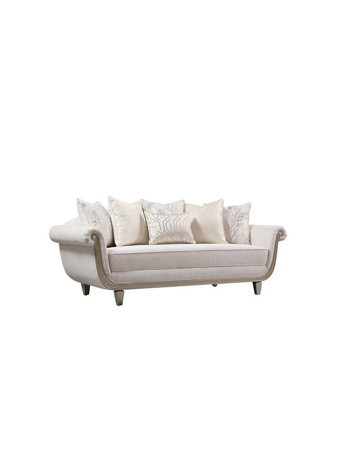 DANUBE HOME Bunbury 3 Seater Fabric Sofa Modern Design Three Seat Sofas Comfortable Living Room Furniture L 230 x W 94 x H 91 Cm Beige  - Image 2