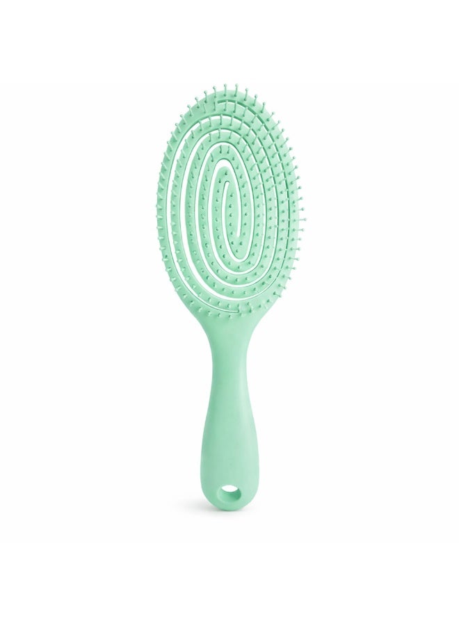 جاجرافو فرشاة شعر Jagravo Salon Vent – فرشاة احترافية لفك التشابك بشعيرات ناعمة مدببة ونهاية كروية ومقبض سيليكون – فرشاة تصفيف خفيفة مضادة للكهرباء الساكنة للرجال والنساء والأطفال (أخضر نعناعي / برتقالي خوخي / رمادي كلاسيكي) - Image 1