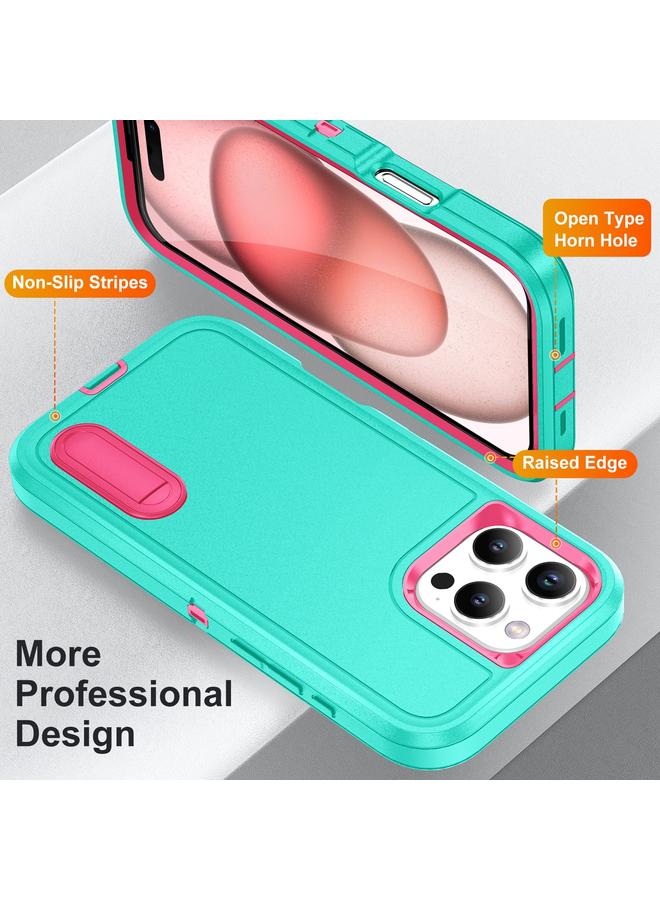 S-TOP Case For iPhone 16 Pro Rugged PC + Silicone Phone Case with Holder - Image 3