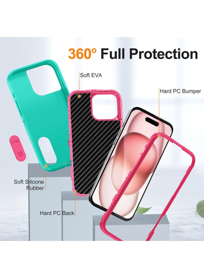S-TOP Case For iPhone 16 Pro Rugged PC + Silicone Phone Case with Holder - Image 4