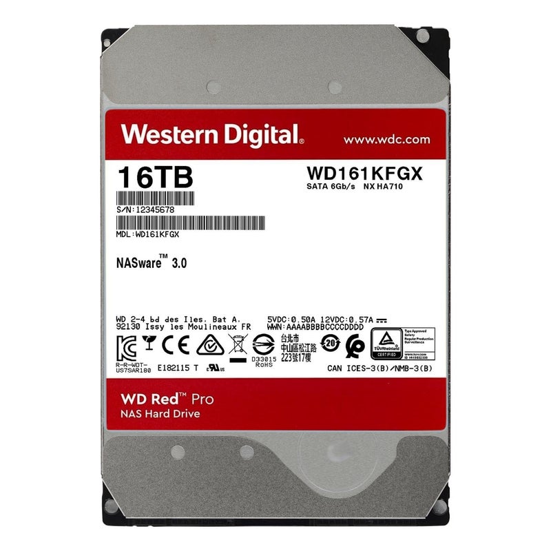 Western Digital Western Digital 16TB WD Red Pro NAS Internal Hard Drive HDD - 7200 RPM, SATA 6 Gb/s, CMR, 512 MB Cache, 3.5" - WD161KFGX - Image 2