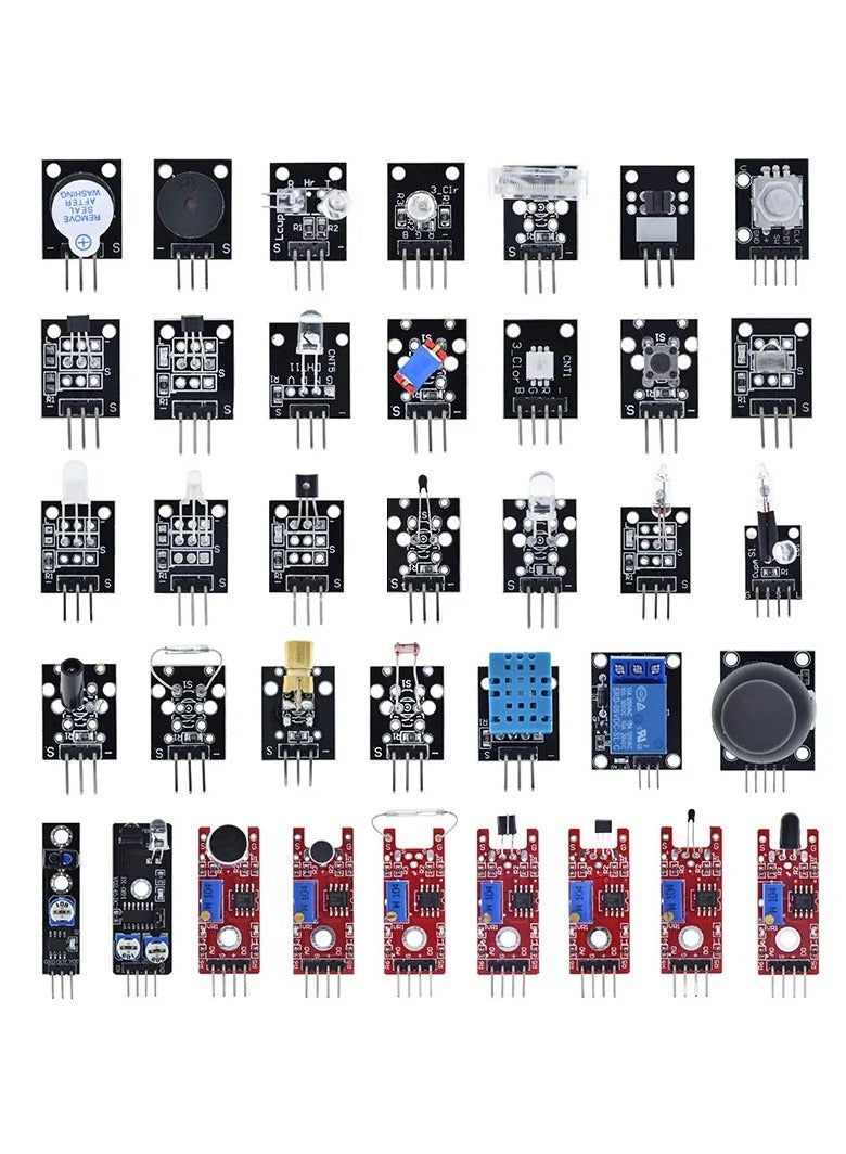 ROBOTUAE Upgraded 37 in 1 Sensors Modules Kit for Arduino Starters DIY Raspberry Pi Mega2560 UNO R3 - Image 1