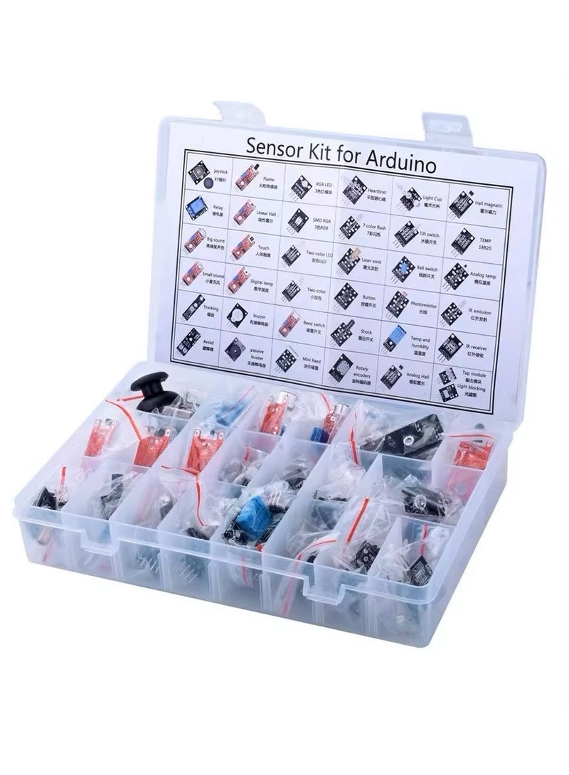 ROBOTUAE Upgraded 37 in 1 Sensors Modules Kit for Arduino Starters DIY Raspberry Pi Mega2560 UNO R3 - Image 3