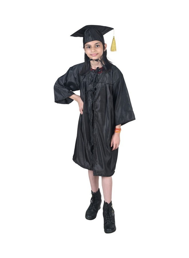 BookMyCostume BookMyCostume Black Graduate Convocation Degree Graduation Day Gown & Cap Kids Fancy Dress Costume 5-6 Years - Image 1