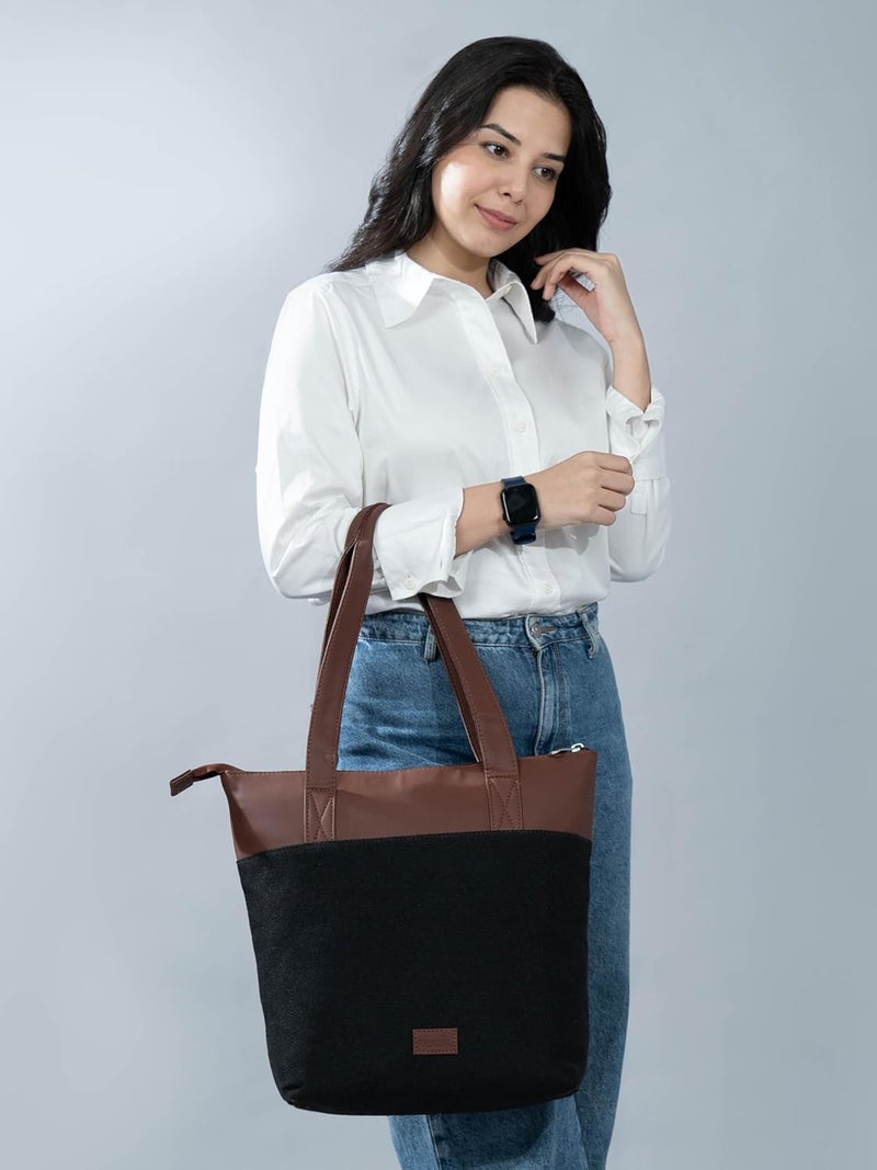 Printed Women's Jute Handcrafted Vegan Leather Everyday Tote