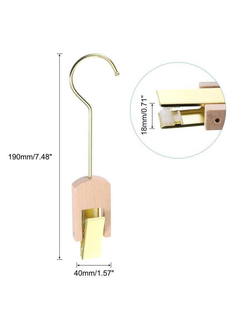 KASTWAVE Hanging Clips, 4Pcs Alloy Multipurpose Hanger for Closet Garment Hanging Hook Portable Family Travel Rotating Hanging Laundry Hook, Clothespin, hat Clip (190mm Gold) - Image 3