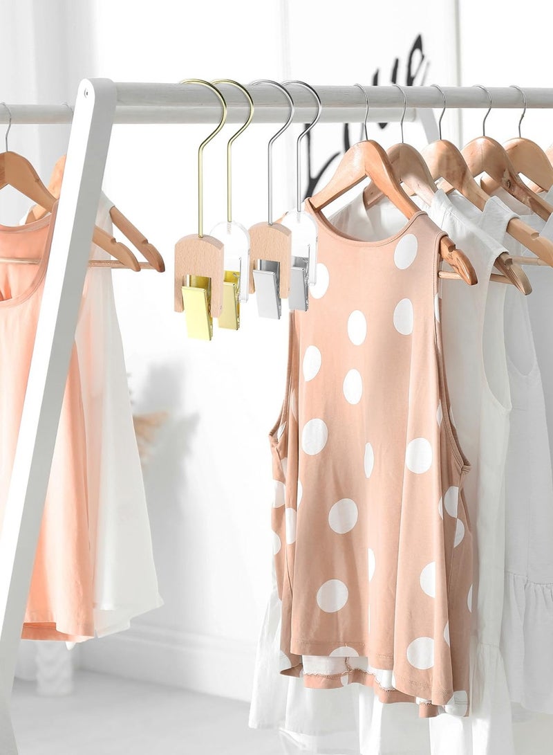 KASTWAVE Hanging Clips, 4Pcs Alloy Multipurpose Hanger for Closet Garment Hanging Hook Portable Family Travel Rotating Hanging Laundry Hook, Clothespin, hat Clip (190mm Gold) - Image 5