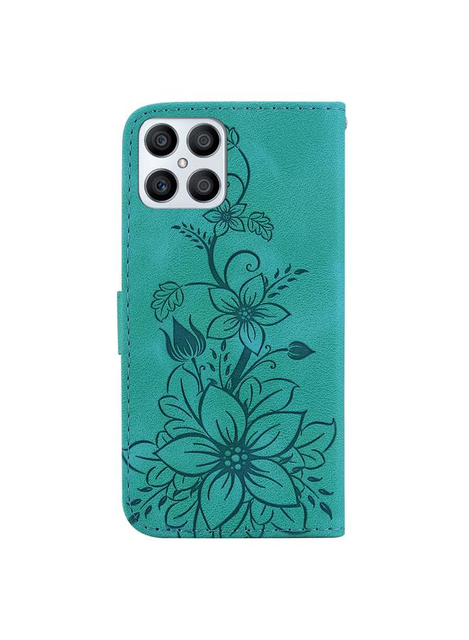 اس-توب جراب هاتف Honor X8 من الجلد المنقوش بنقشة زهرة الزنبق - Image 3