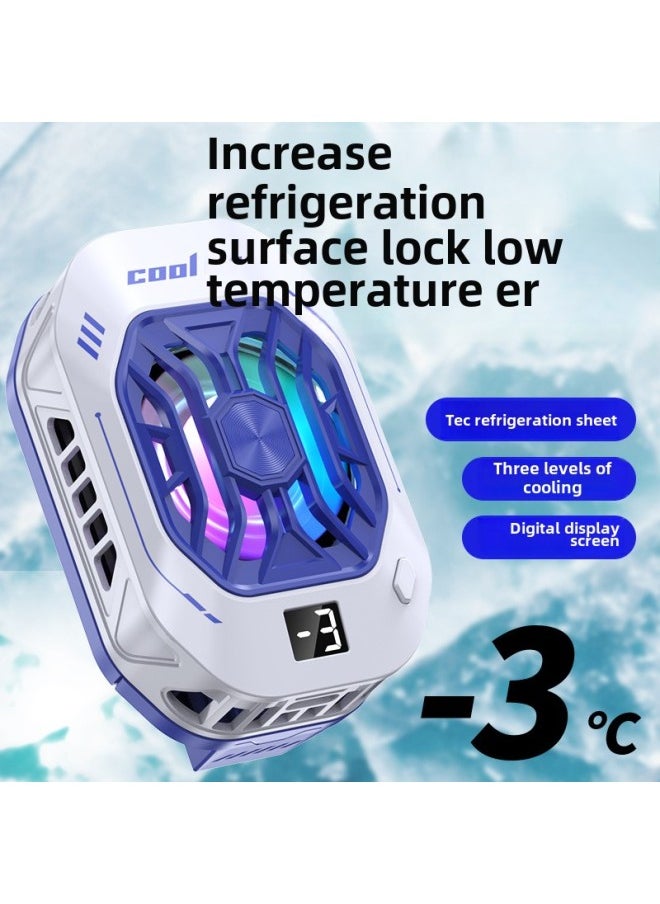 Generic - F25 Mobile Phone Radiator Three-gear Temperature Control Semiconductor Refrigeration Cooling Mobile Game E-sports Chicken Cooling-Color:F25 Digital Display + Third Gear -- White - Image 1