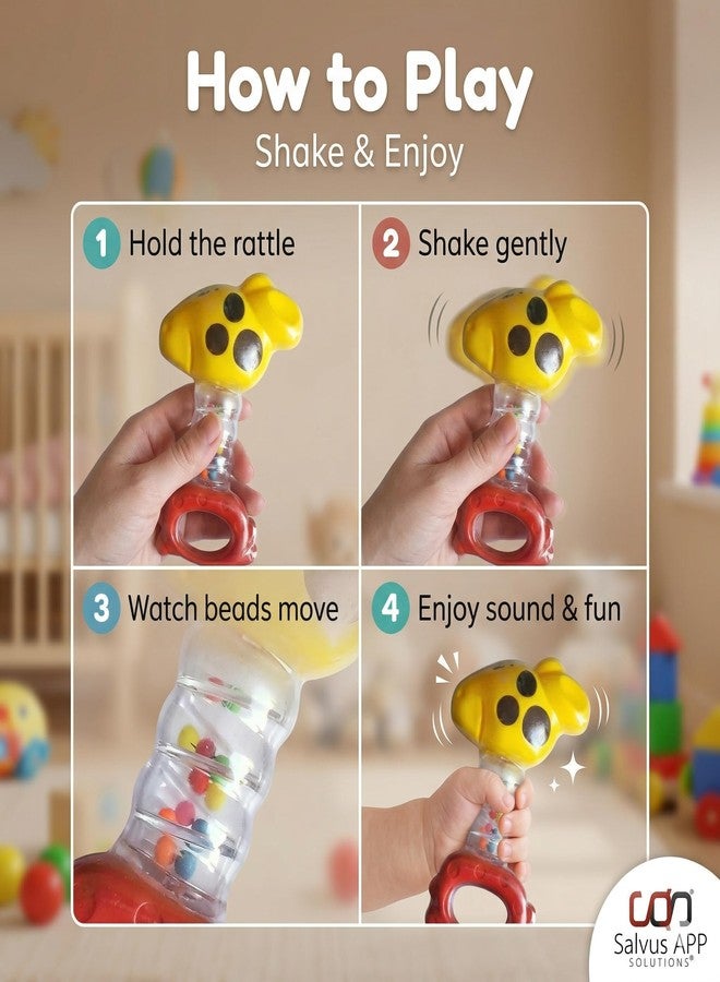 Salvus APP SOLUTIONS Colorful Rolly Rattle Plastic Toy - Safe & Engaging Play Companion for Babies and Toddlers (Multicolor, 5x9 Inch) - Image 4
