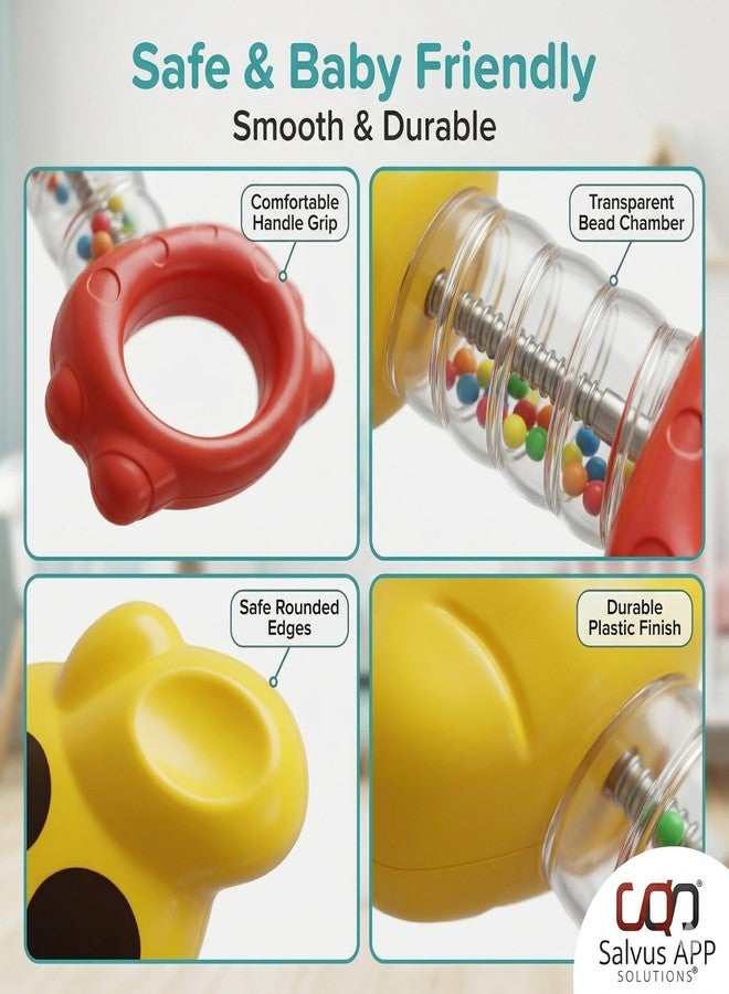 Salvus APP SOLUTIONS Colorful Rolly Rattle Plastic Toy - Safe & Engaging Play Companion for Babies and Toddlers (Multicolor, 5x9 Inch) - Image 3