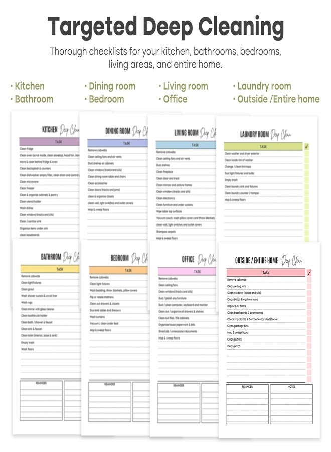 v2croft ADHD Cleaning Planner, Cleaning Schedule and Checklist Notebook for Adults, Daily Weekly Monthly Household Cleaning and Organizing Planner with Home Chore Chart - Image 5