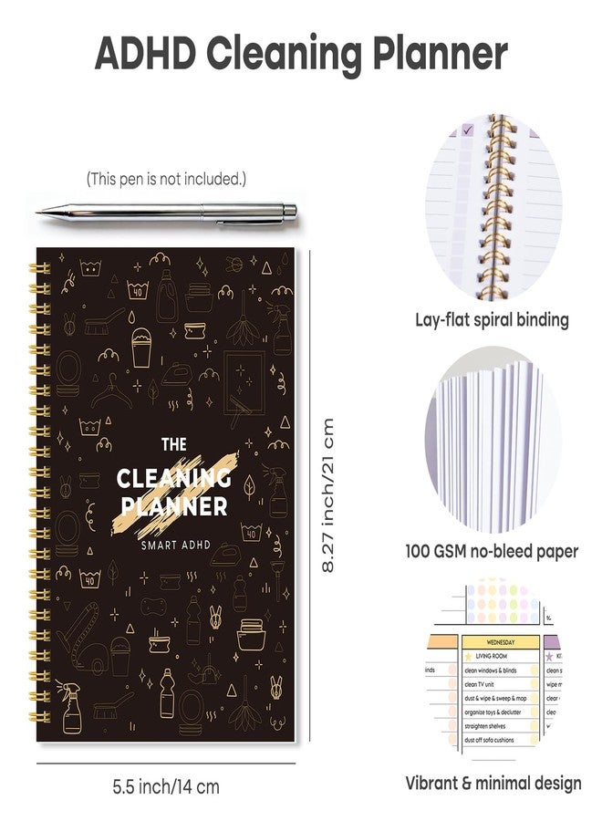 v2croft ADHD Cleaning Planner, Cleaning Schedule and Checklist Notebook for Adults, Daily Weekly Monthly Household Cleaning and Organizing Planner with Home Chore Chart - Image 3
