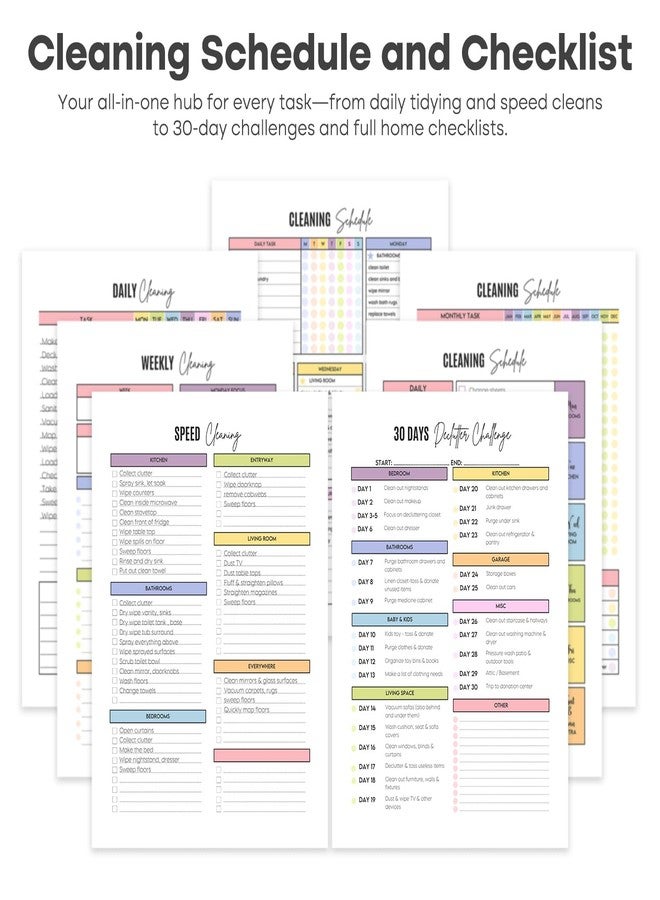 v2croft ADHD Cleaning Planner, Cleaning Schedule and Checklist Notebook for Adults, Daily Weekly Monthly Household Cleaning and Organizing Planner with Home Chore Chart - Image 4