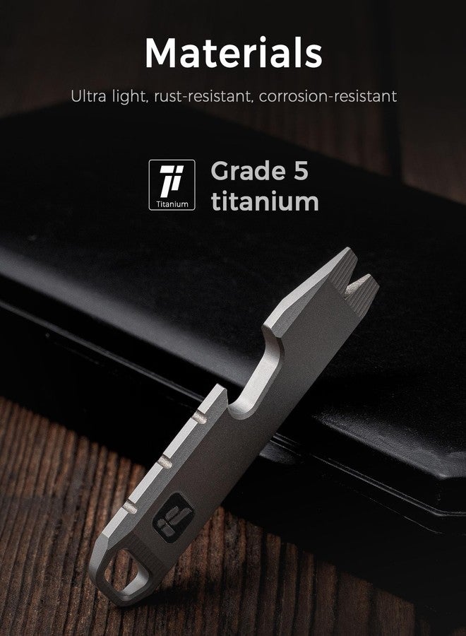 FEGVE Titanium Mini Pry Bar Tool, Pocket Pry Bar, Prybar EDC Tool-Bottle Opener Function - Image 3