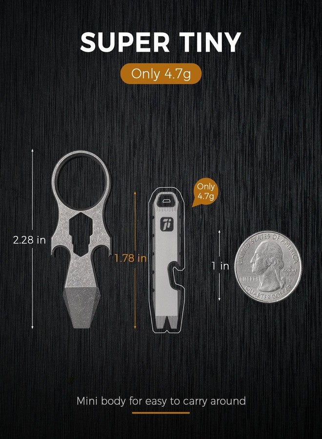FEGVE Titanium Mini Pry Bar Tool, Pocket Pry Bar, Prybar EDC Tool-Bottle Opener Function - Image 2