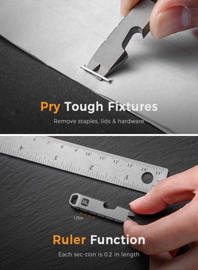 FEGVE Titanium Mini Pry Bar Tool, Pocket Pry Bar, Prybar EDC Tool-Bottle Opener Function - Image 5