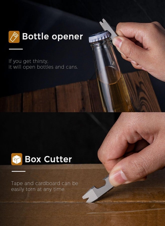 FEGVE Titanium Mini Pry Bar Tool, Pocket Pry Bar, Prybar EDC Tool-Bottle Opener Function - Image 4