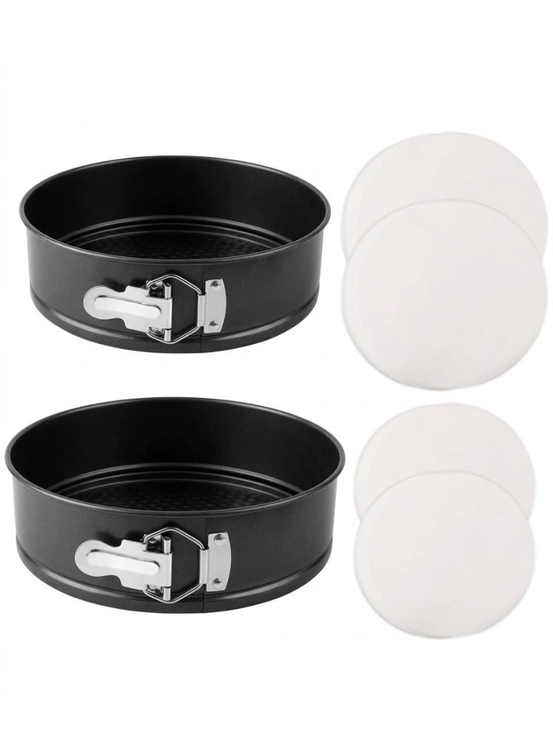 2 PCS Springform Cake Pan 8 Inch 9 Inch Cheesecake Baking Pan with Removable Bottom, Nonstick