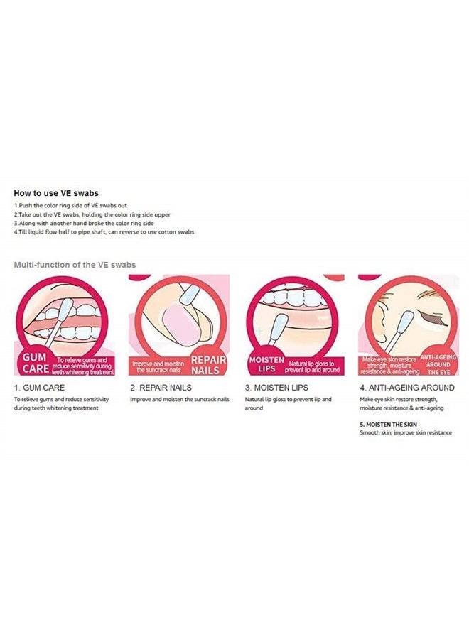 songfir 100 pcs Vitamin E Lips Oil Swabs Stick Disposable VE Cotton Swab Protect Lip Gum Anti-dry Moisture For Use Before Teeth Whitening (100 Pcs) - Image 5