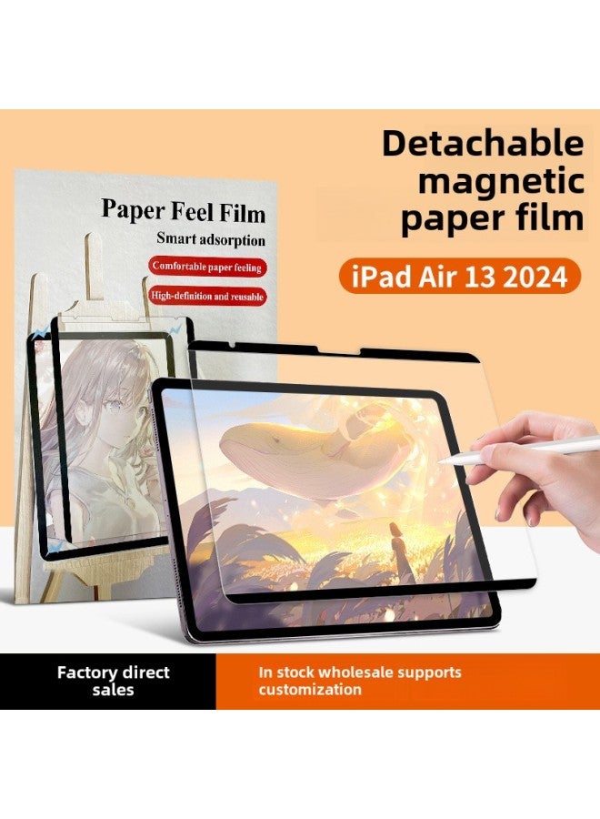 2024 IPad Air6 13 Inch Magnetic Suction Detachable Painting Writing Film M4 Nano Suction Cup Paper Film Applicable-Color:Nami Adsorption Type  (with Bottom Plate For Easy Storage) Can Be Reused-Size:Ipad Pro12.9 (2018-2022) Full Screen Version  - Image 1