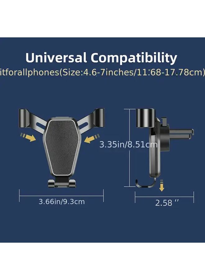 Car Air Vent Gravity Phone Stand ABS Material Black Secure Mount For 4 0 To 6 0 Inch Phones - Image 2