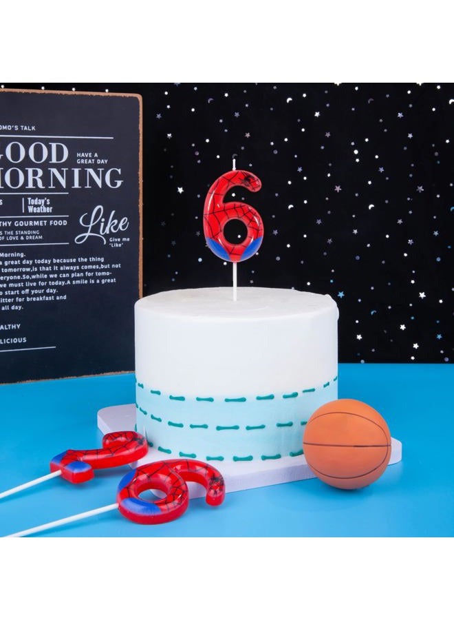 PHD CAKE 2.76 Inch Number 6 Spider Birthday Candles, Spider Cartoon Themed Number Candles, Cake Number Candles, Party Celebration - Image 4
