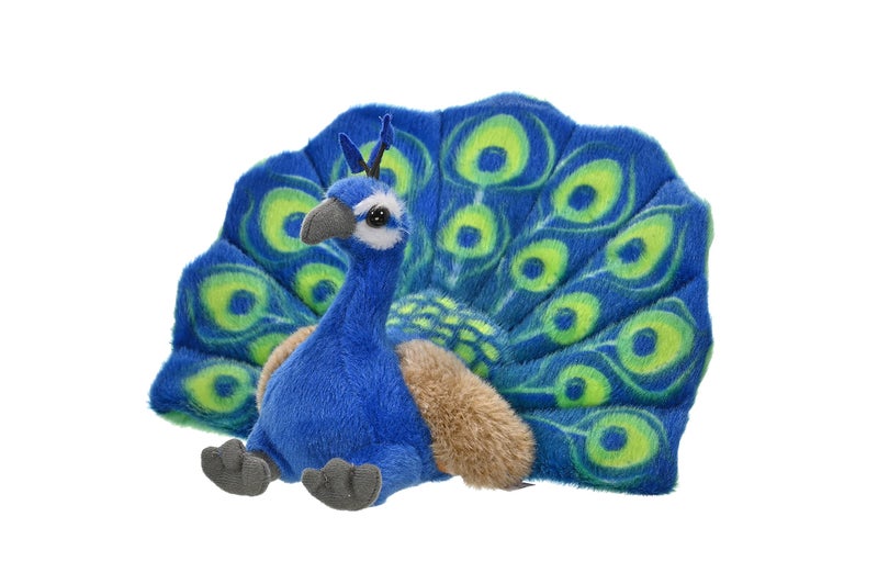 WILD REPUBLIC Peacock Plush, Stuffed Animal, Plush Toy, Kids Gifts, Cuddlekins, 8 Inches,Blue - Image 2