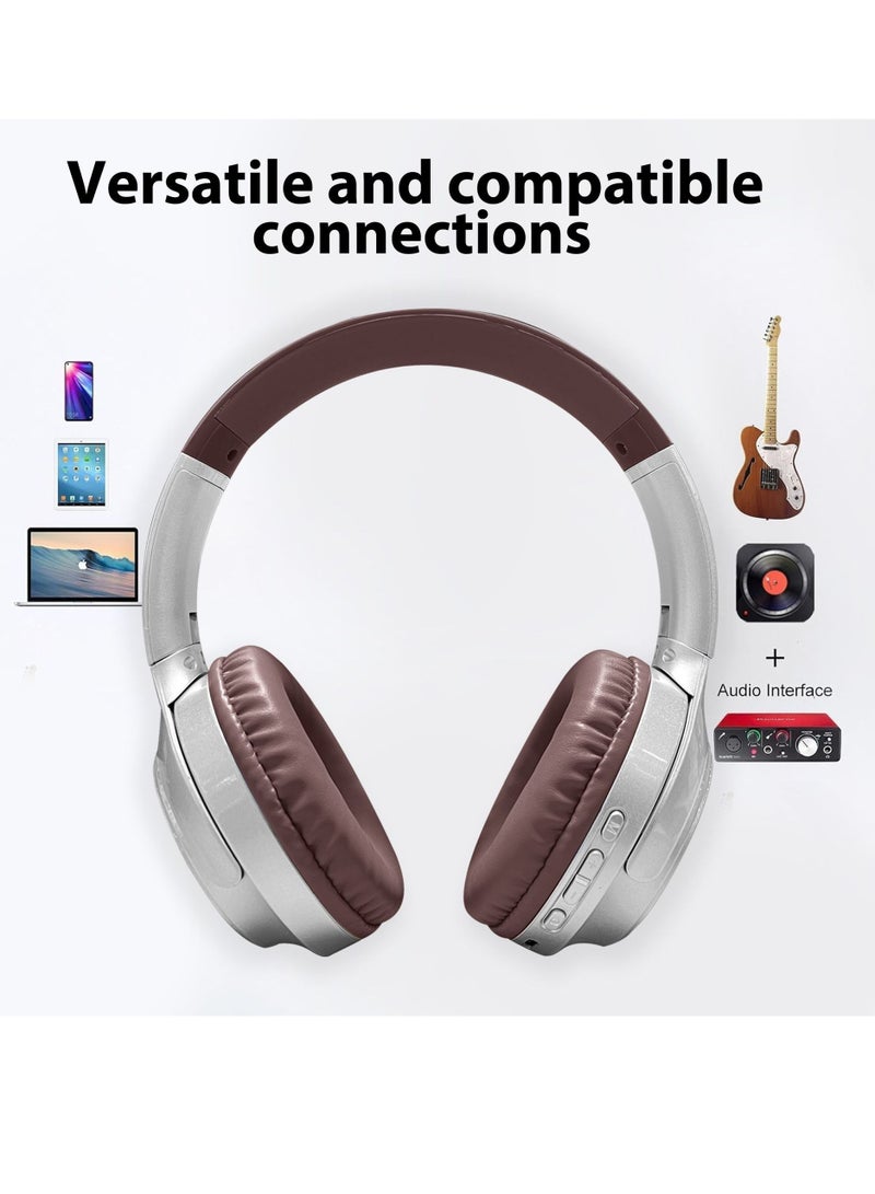 AKZ Wireless Bluetooth Headphones with Digital Battery Display, Long Battery Life, Foldable Over-Ear Headphones,HIFI Stereo Noise Canceling Headphones,Wireless Headphones for iPad/Tablet/Travel - Image 5