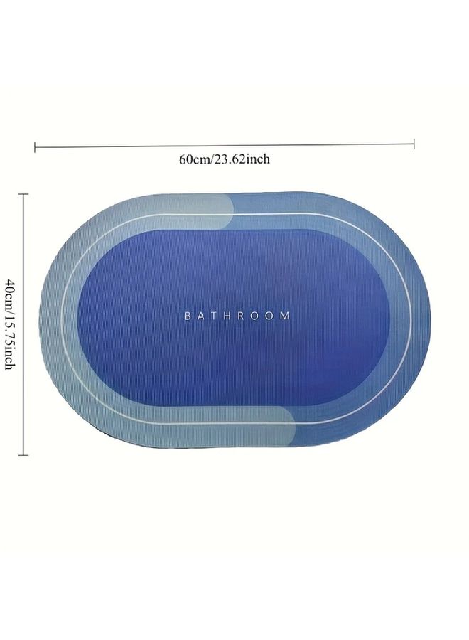 Quick Dry Non Slip Bath Mat Ultra Fast Drying Shower Rug Gray Blue 40x60cm - Image 2
