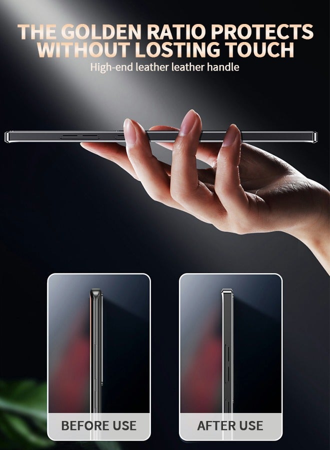 GROIC For Samsung Galaxy S23 6.1 Inch Luxury Case Tpu Carbon Fiber & Leather Back Cover Compatible With S23 Camera Protection Shockproof Phone Case (S23, Black) - Image 3