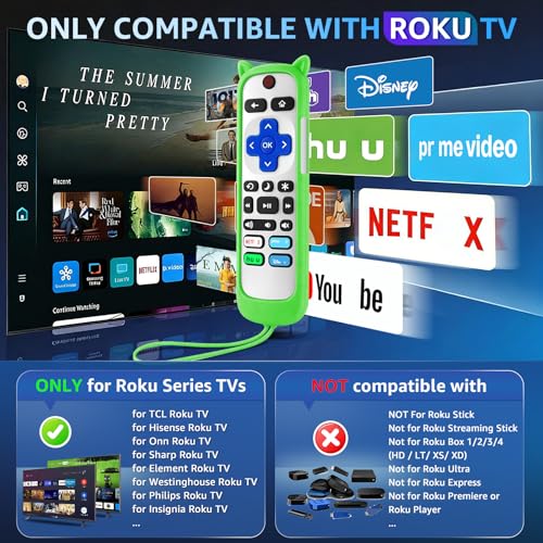 Wevove (Pack of 3) Replacement Remote Only for Roku TV with Soft Silicone Protective Cover (Glow in The Dark), Universal Remote for TCL/Onn/Hisense/Sharp/Element/Philips Roku Smart TV (Elegant White) - Image 2