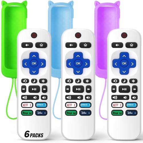 Wevove (Pack of 3) Replacement Remote Only for Roku TV with Soft Silicone Protective Cover (Glow in The Dark), Universal Remote for TCL/Onn/Hisense/Sharp/Element/Philips Roku Smart TV (Elegant White) - Image 1