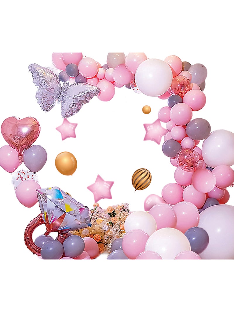 Sharpdo Pink Butterfly Balloon Heart Kit 47PCS, Party Decoration Balloon Butterfly Heart Kit for Birthday Party - Image 1