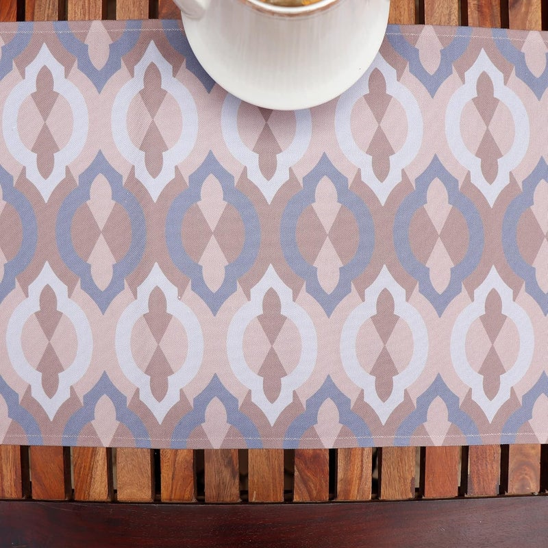 Zeba World 4 Seater / 6 Seater Table Runner Cloth, Table Runner for Living Room, Dining Table Runner | Polycanvas Abstract Ogee Pattern - Multi | 30 cms x 210 cms; 12 inches x 84 inches - Image 3